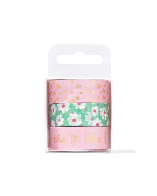 3 rouleaux de ruban adhésif washi coeurs
