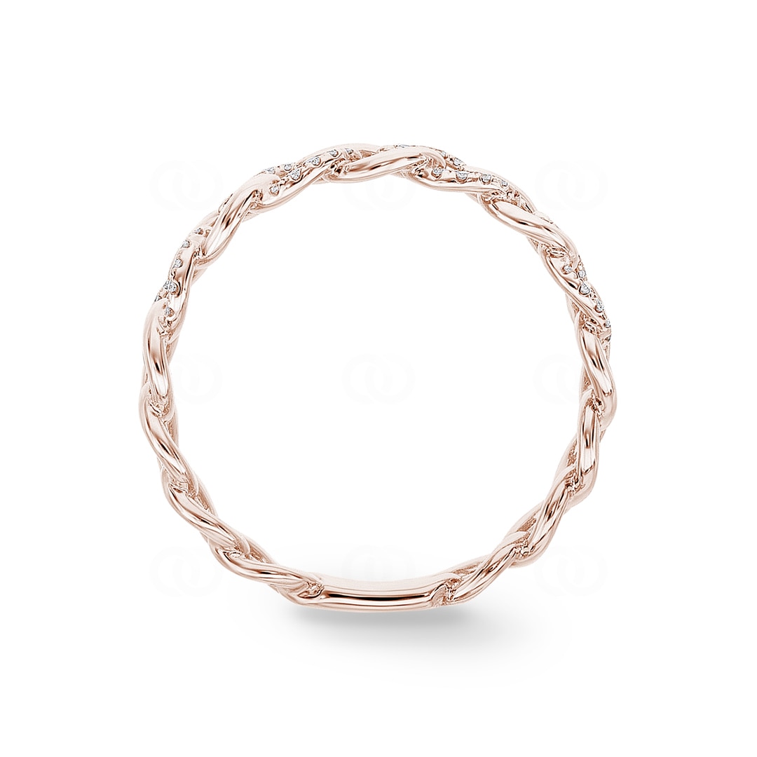 Panzerring 750/18 K Roségold mit Diamanten 0.09 ct H/si