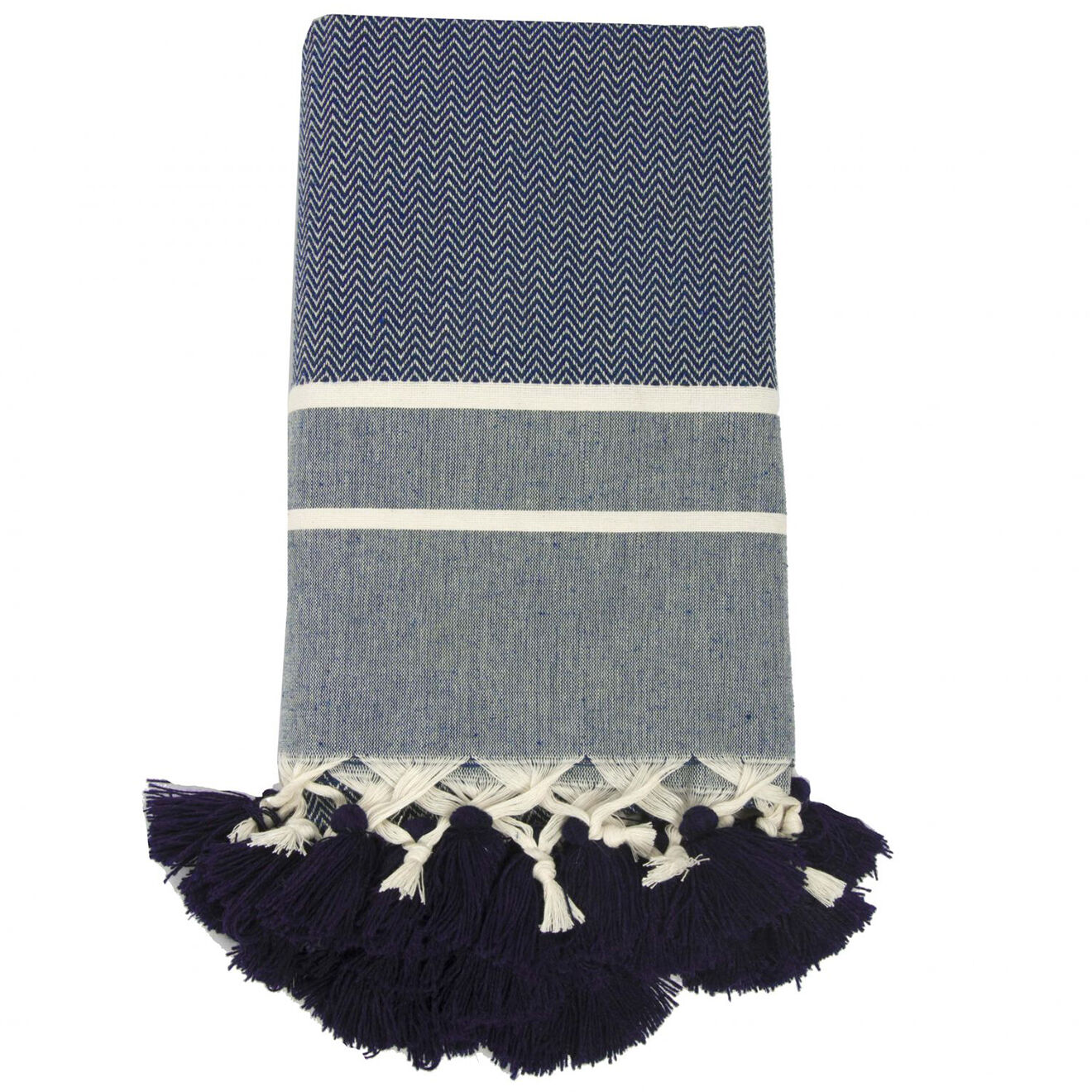 Febronie Plaid Stockholm Chevron Pompon Losange pétrole
