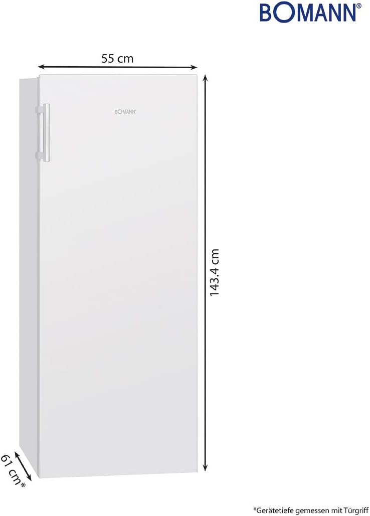 Bomann® Gefrierschrank Nofrost freistehender Tiefkühlschrank 155 Liter Nutzinhalt | No Frost - nie wieder abtauen - Schnellgefrierfunktion u. MultiAirflow-System | Türanschlag wechselbar | GS 7325.1