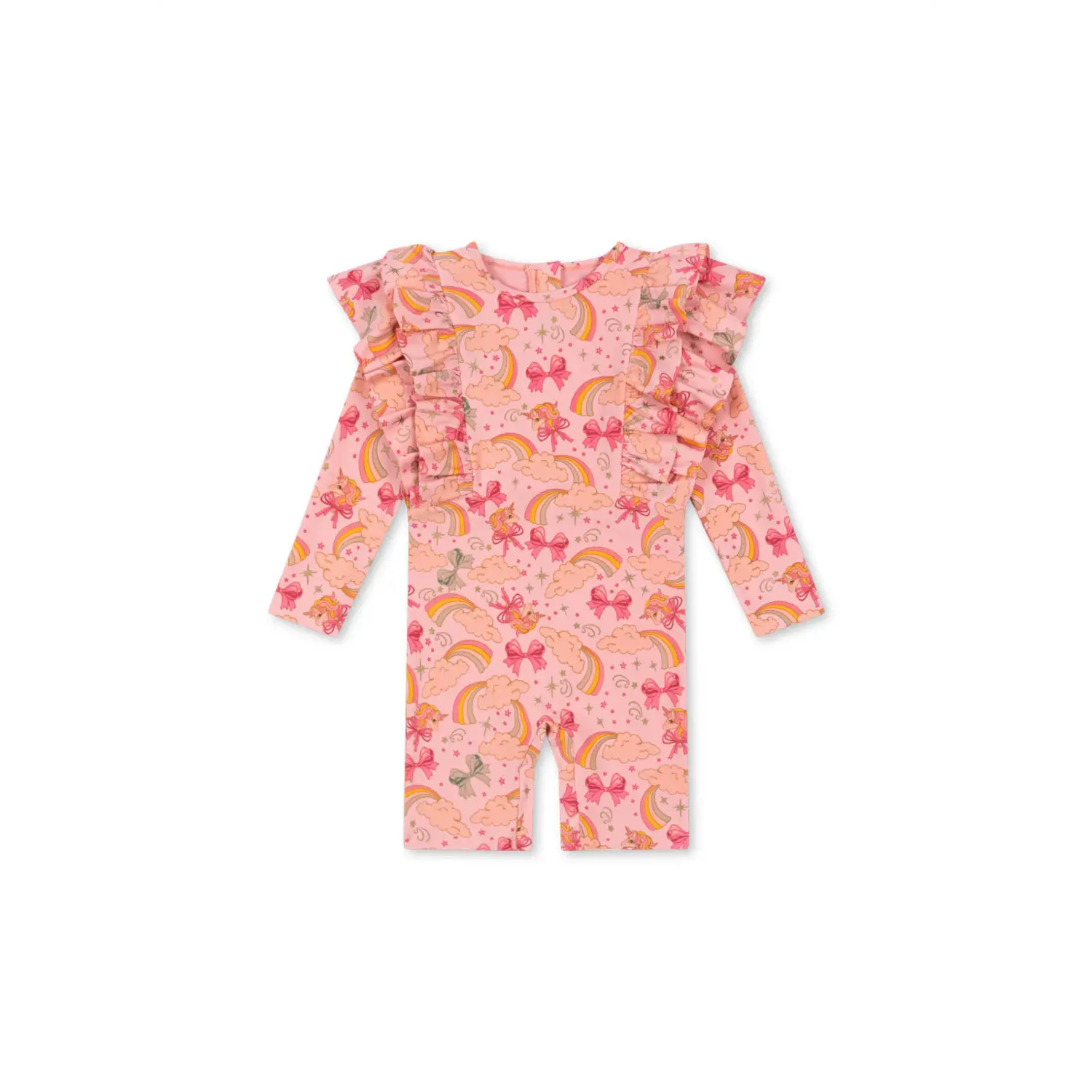 Konges Sløjd | Manuca Frill Onesie Grs | Rainbow Bow