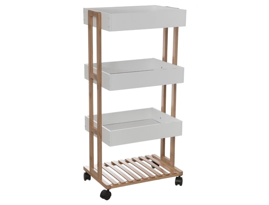 PEGANE - Desserte 4 plateaux en bambou - L 41 x P 30.7 x H 87.8 cm