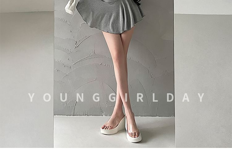 RainGirl - Set: Henley-jurk met korte mouwen en effen A-lijn + shorts