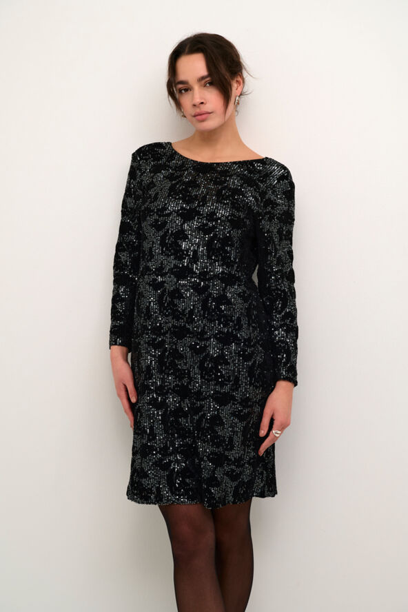 Kaffe KAgrit Sequin Dress Black/dark silver sequin