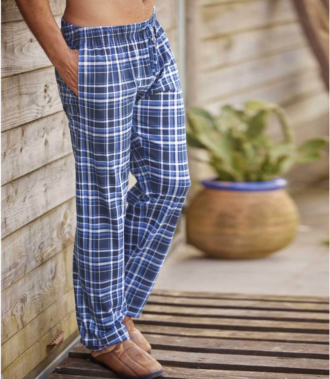 Pantalon Jersey Carreaux Relax