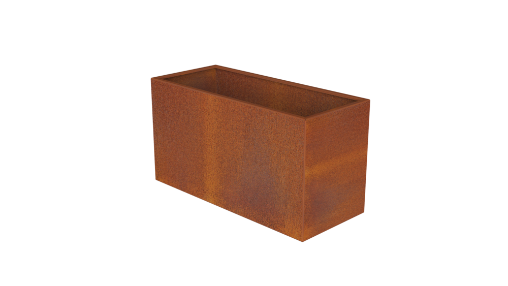 Jardinière bac à fleurs métal PREMIUM Ep 2mm acier corten 60x30x37,5cm