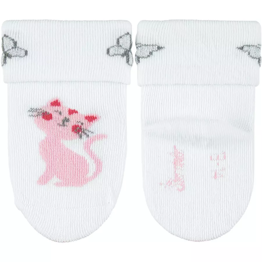 Sterntaler Baby-Söckchen 3er-Pack Katze weiß