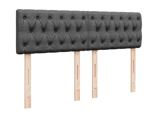 Sommier à lattes de lit avec matelas Gris foncé 160x200cm Tissu