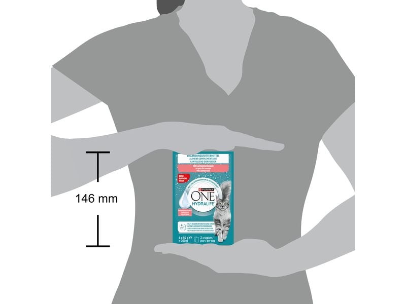 Purina ONE Hydralife mit Lachsgeschmack 6 x 50 g Ergänzungsfuttermittel für Katzen