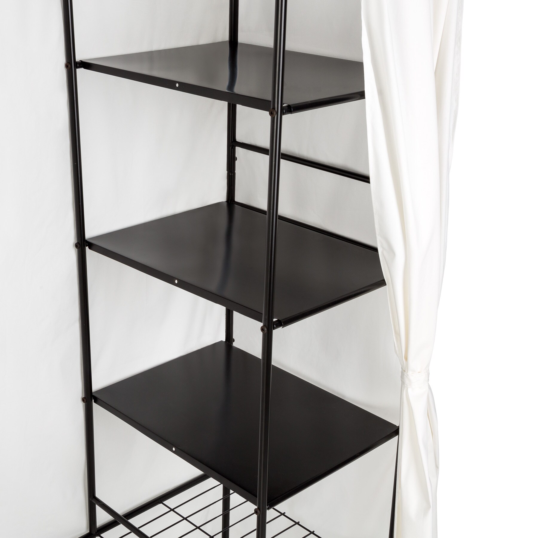 tectake® Metall-Garderobenschrank, 3 große und 3 kleine Fächer, Stahlgestell mit Verzierungen, 112 x 207 x 57 cm