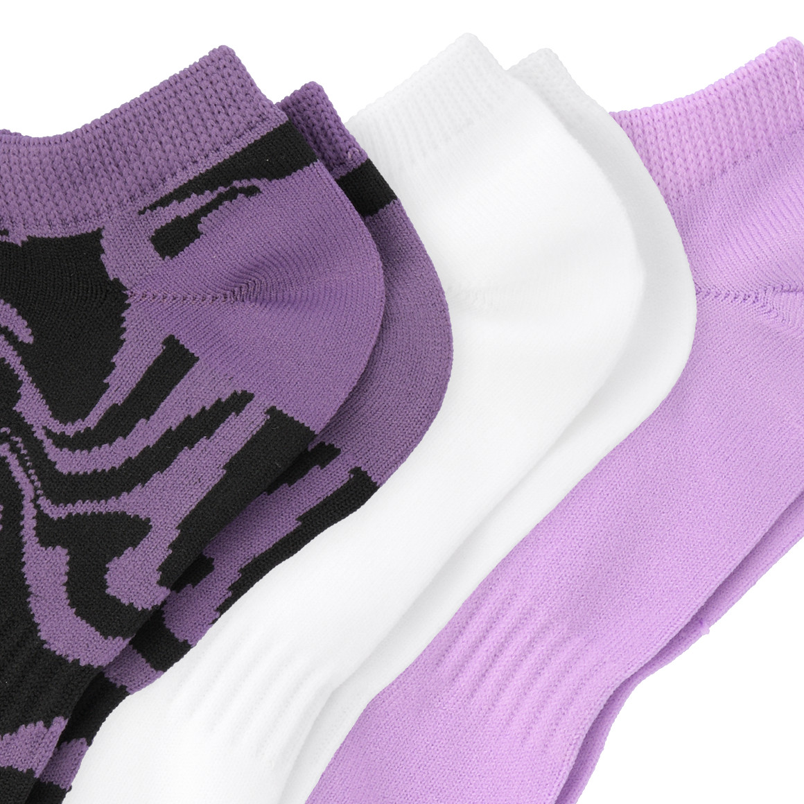 Beatwear 3 Paar Kinder Sneaker-Socken im Set dunkellila / weiss / helllila