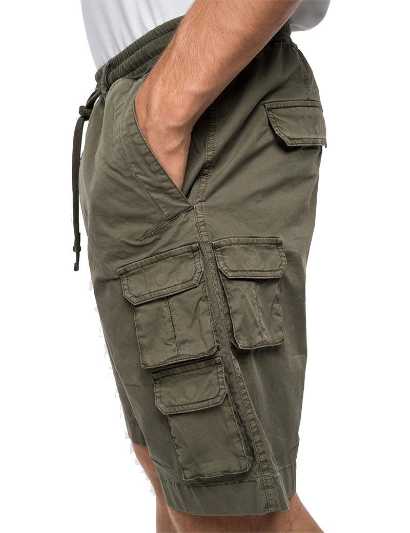 REPLAY SHORT TREILLIS TOILE ARMY GREEN