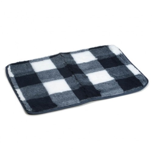 Cama azul e branca para cachorro