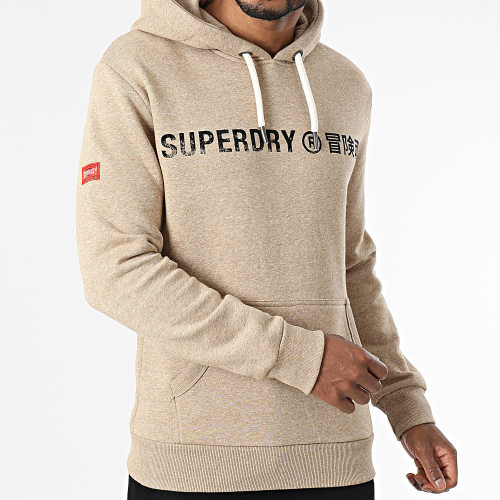 Sweat Capuche Workwear Logo Vintage M2013143A Beige Chiné