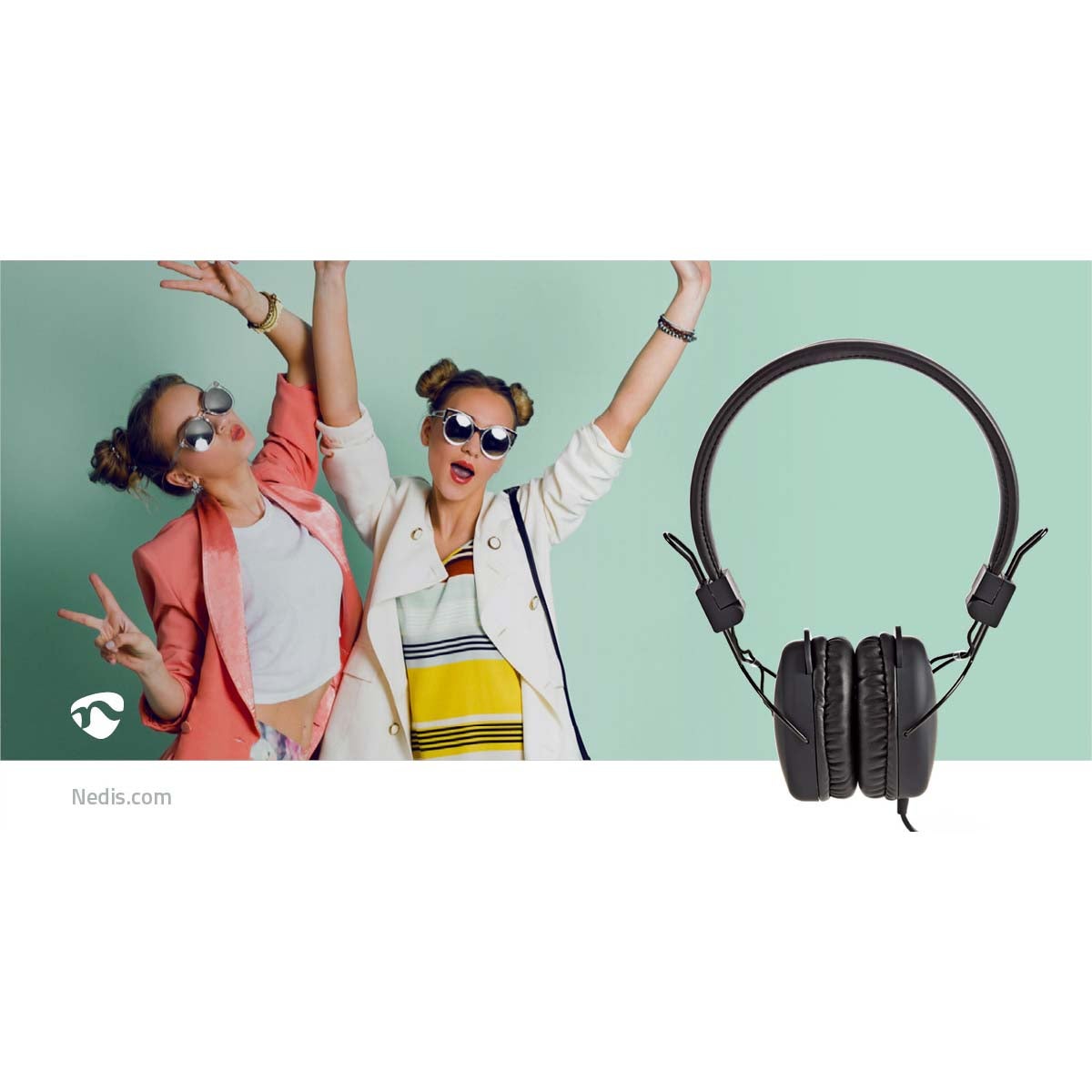 Nedis HPWD1100BK on-ear koptelefoon 3.5 mm zwart