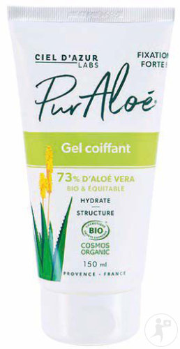 Pur'Aloé Gel Coiffant 73% D'Aloe Vera Bio Et Équitable Fixation Forte Tube 150ml