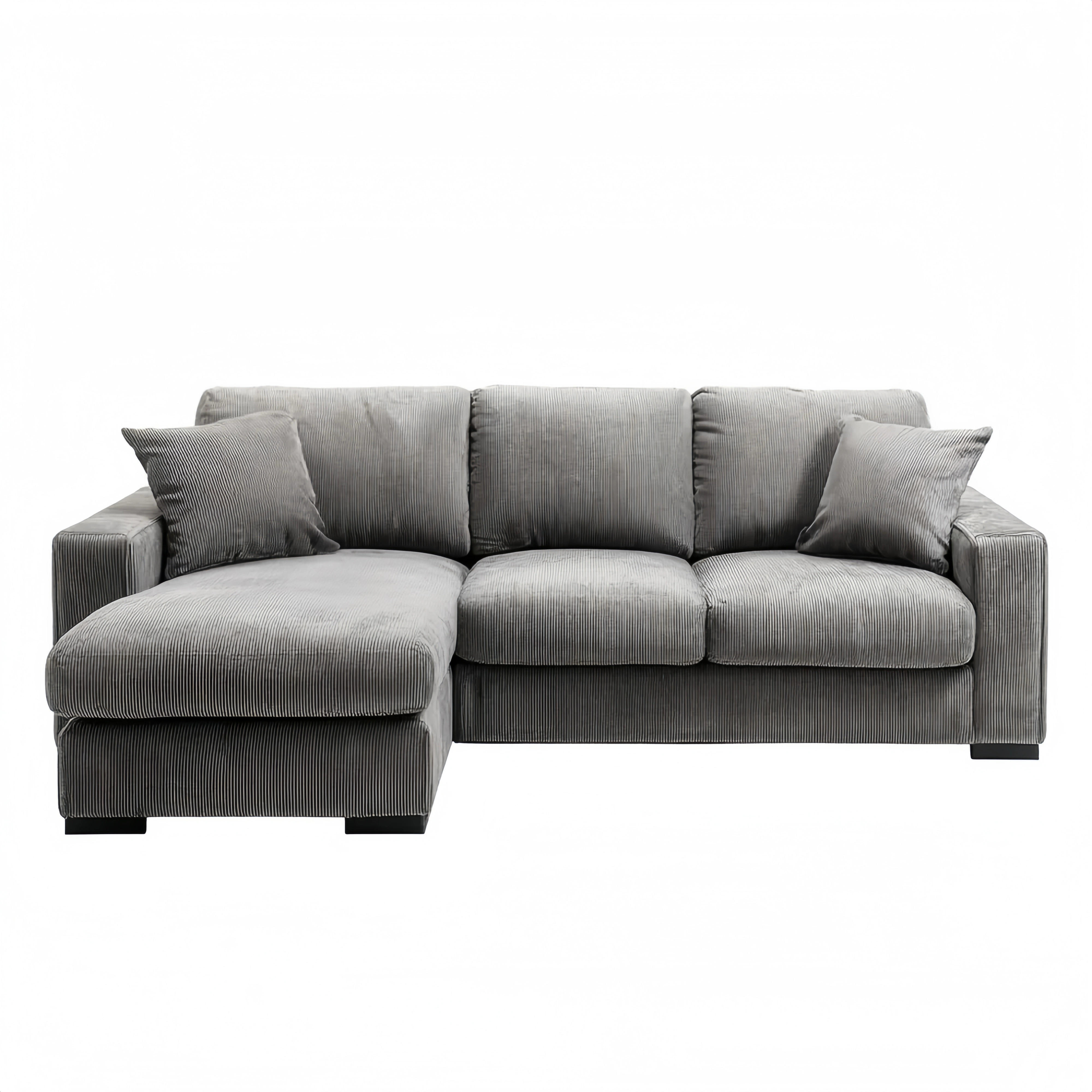 Ecksofa Stoff 290x150x90 cm – Grau – Modernes Design