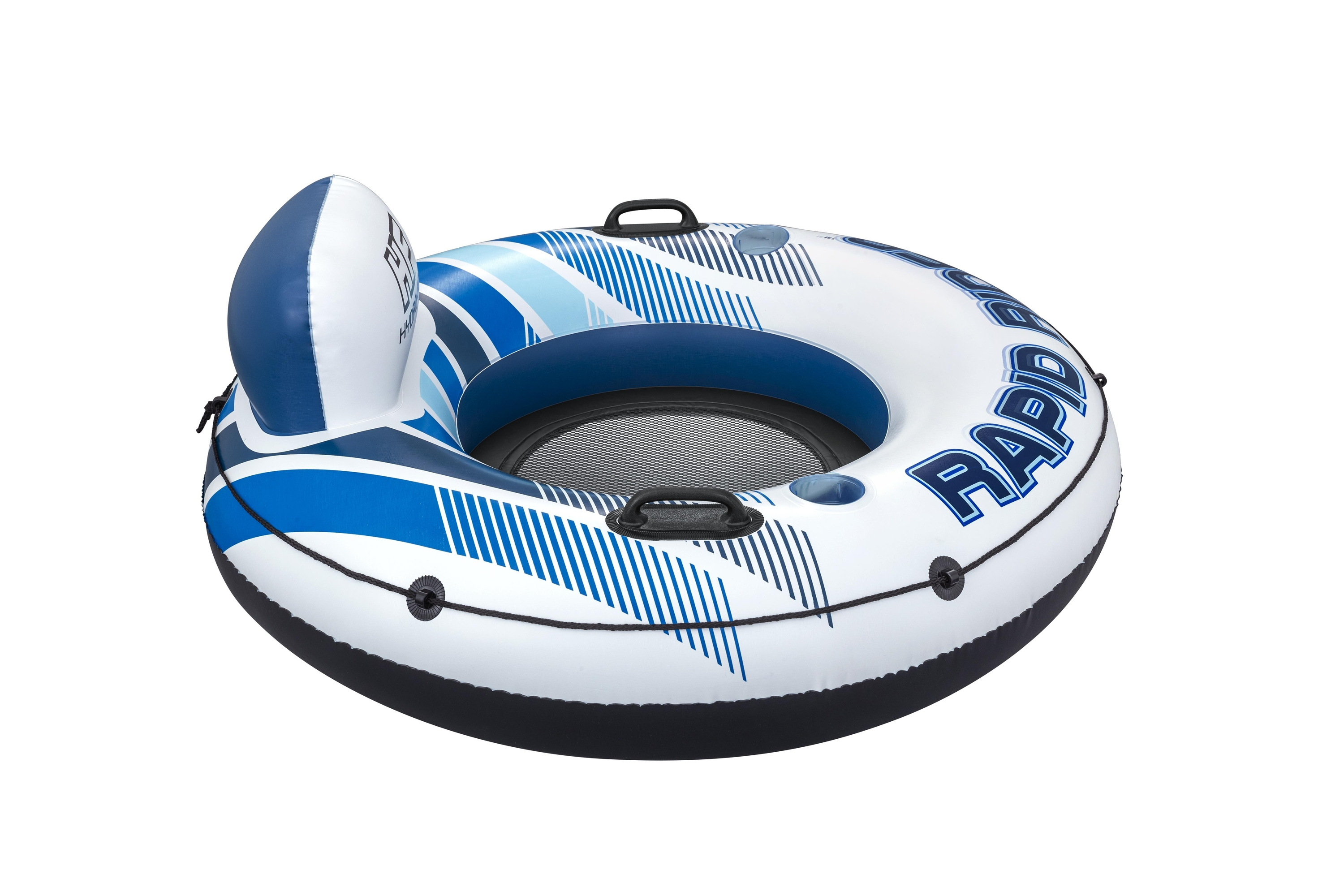 (Ø135cm) Hydro-Force Rapid Rider Schwimmringsessel Aufblasbare Wasser Luftmatratze Liegesofa Badeinsel (43116) - Blau / Weiss