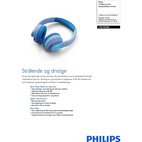 Philips Kids On-Ear hovedtelefoner - blå