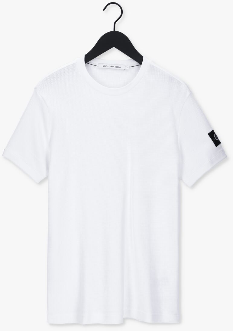 CALVIN KLEIN witte calvin klein t-shirt monogram badge waffle ss tee