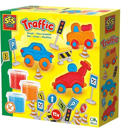 SES Creative Knete - Autos m. Verkehrszeichen