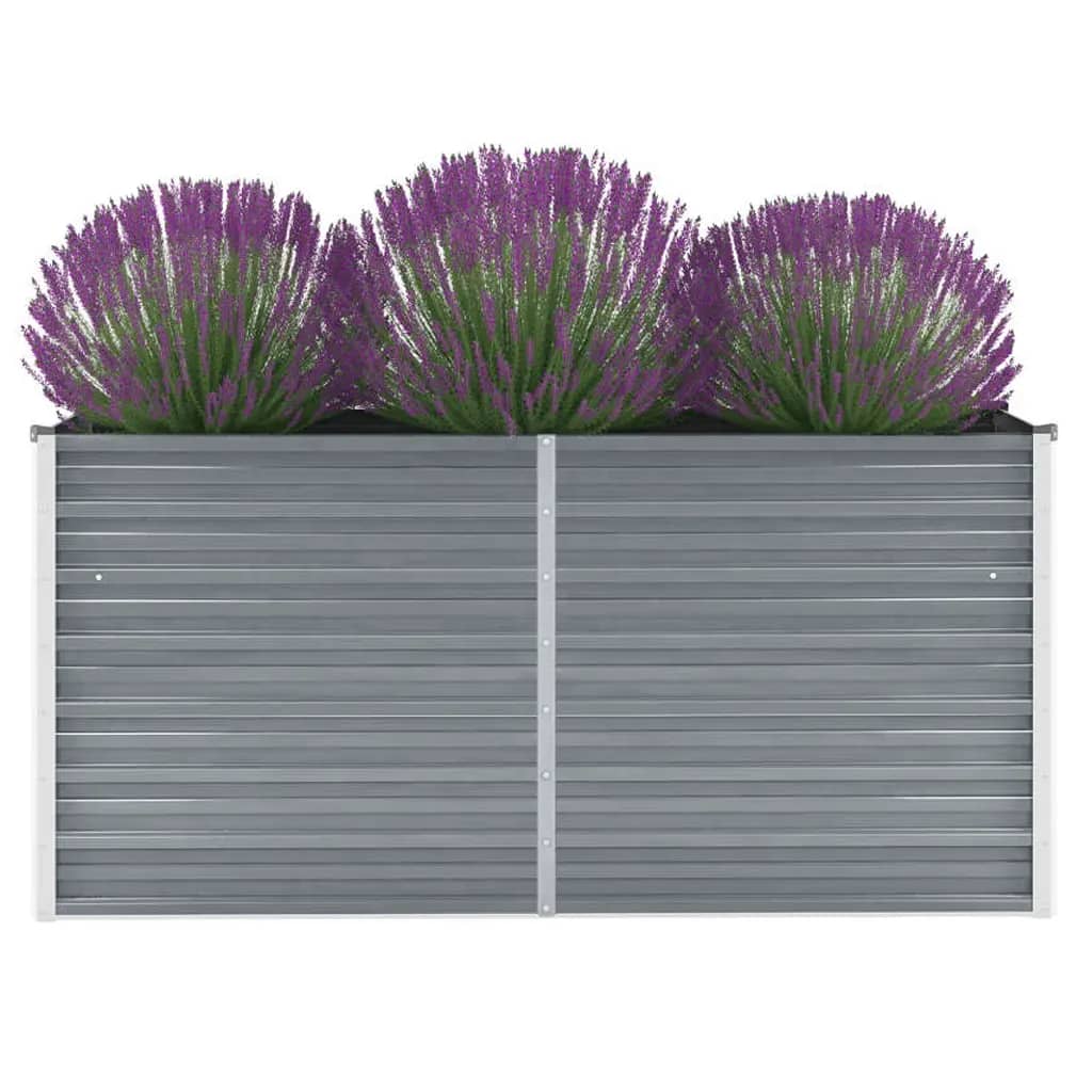 Verhoogde tuinbak, gegalvaniseerd staal, 160x40x77 cm, grijs