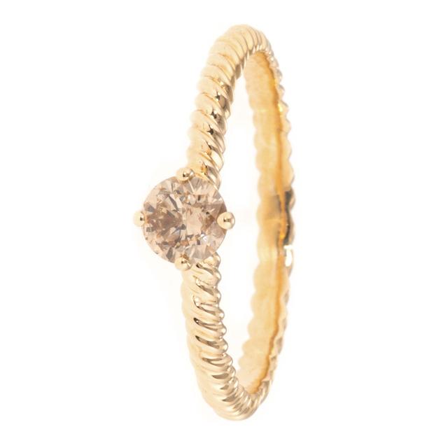 Brillant-Ring, champagnerfarben, 0,33 ct. Gold 375