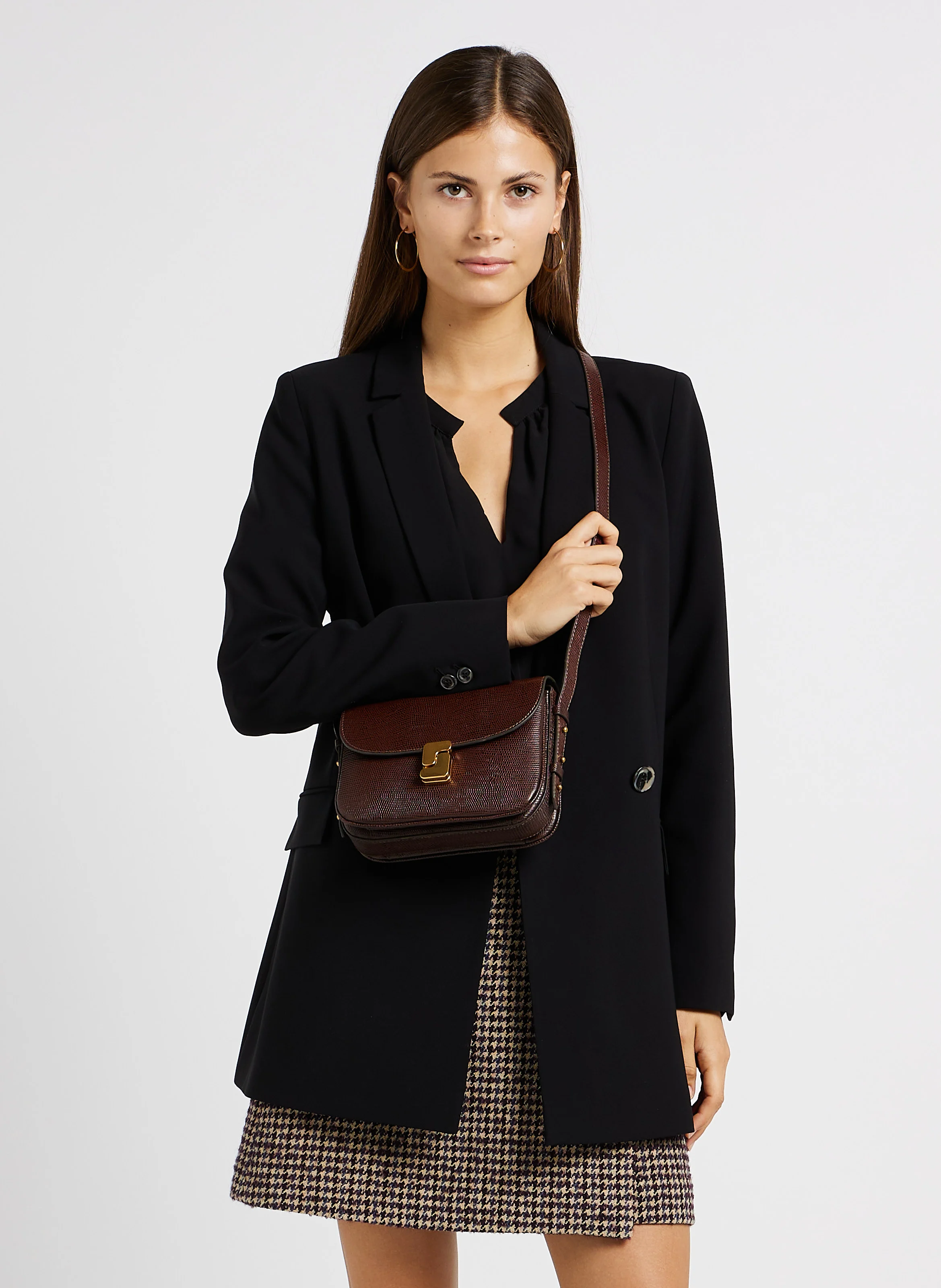BELLISSIMA MINI - Sac bandoulière en cuir| Marron