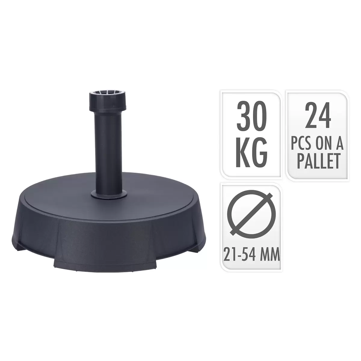 Sonnenschirmständer Hubert rund 30kg Anthrazit