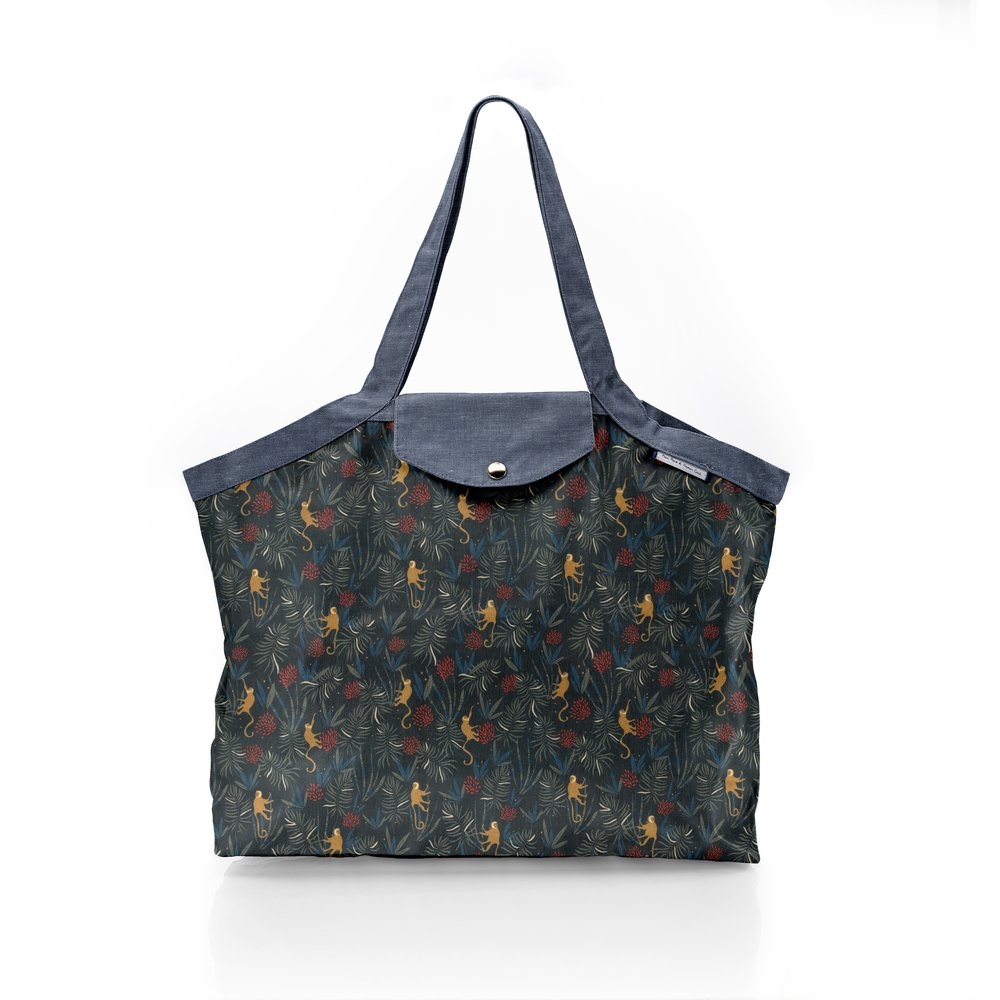 Sac Cabas Taille Moyenne Plissé Jungle Party