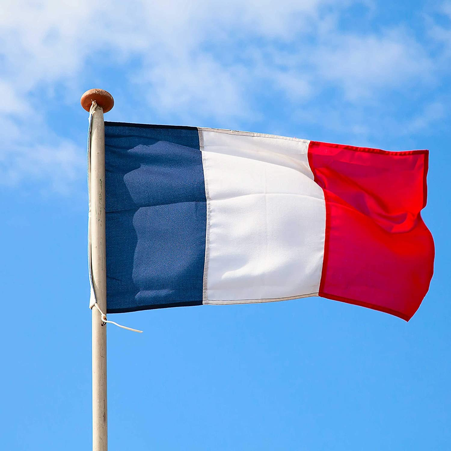 (90x150cm) Französische Flagge Accessoire France Flag Deko Banner mit Zwei Messing Ösen für Befestigung