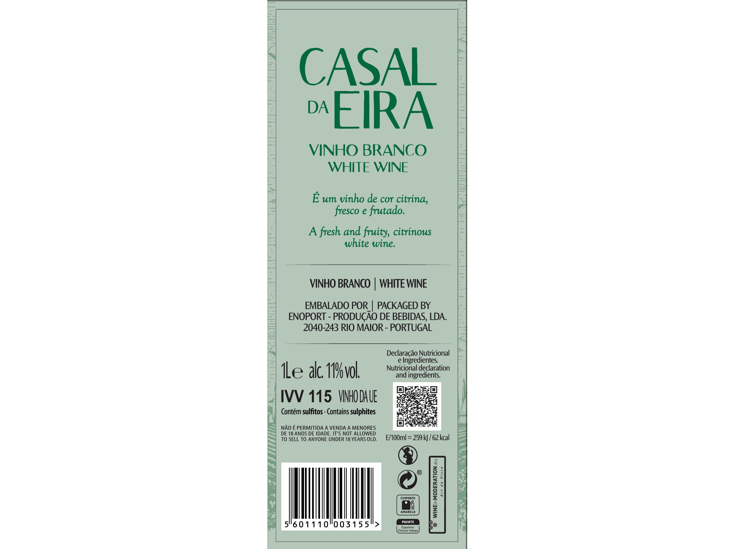 VINHO BRANCO CASAL DA EIRA PACOTE 1L
