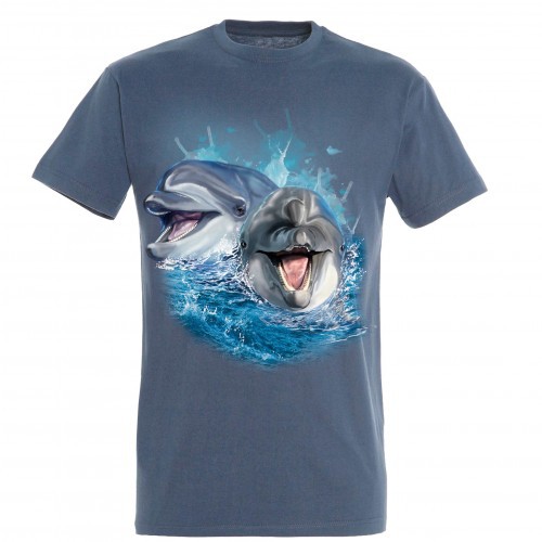 Camiseta Dolphins Playing, Azul