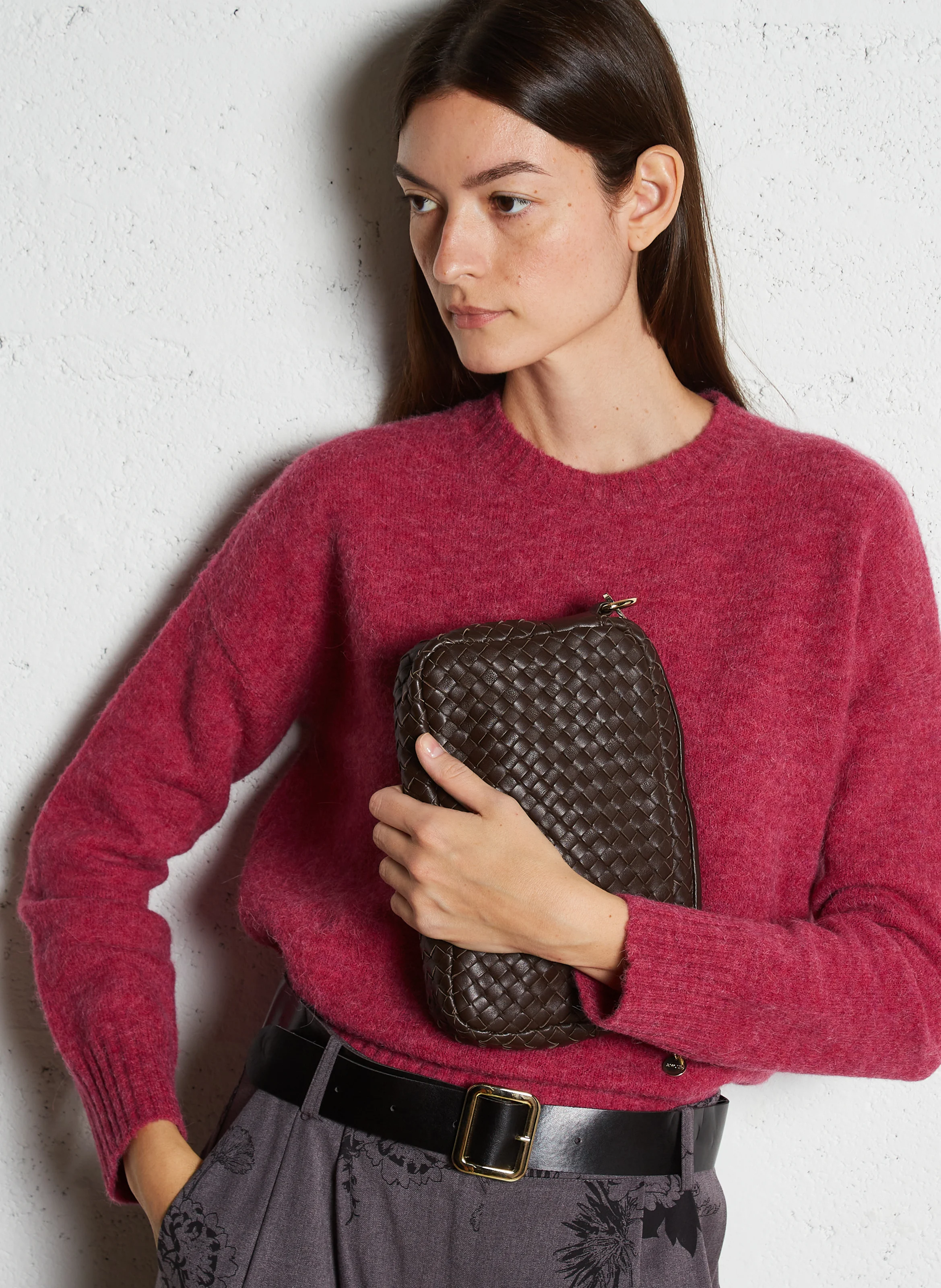 COLORADO - Sac bandoulière en cuir tressé | Marron