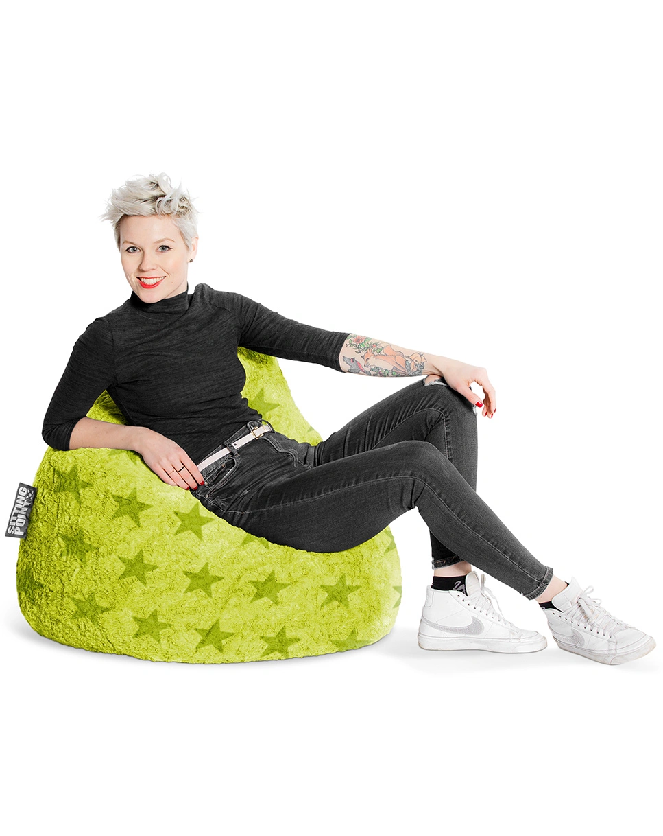 BeanBag FLUFFY STARS XL, 70 x 110 (Farbe: grün)