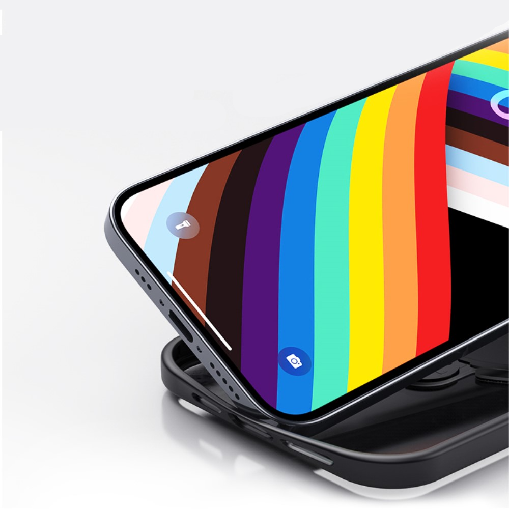 iPhone 16e MagSafe Hybrid Hardcase Hülle mit Acryl Rückseite und TPU Bumper   Kickstand Aufsteller - Schwarz