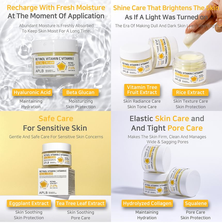 APLB - Retinol Vitamine C Vitamine E Gezichtscrème Set