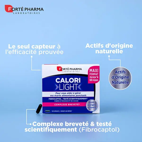 Forté Pharma CaloriLight 120 comprimidos, embalagem com 2 unidades, até 120 refeições