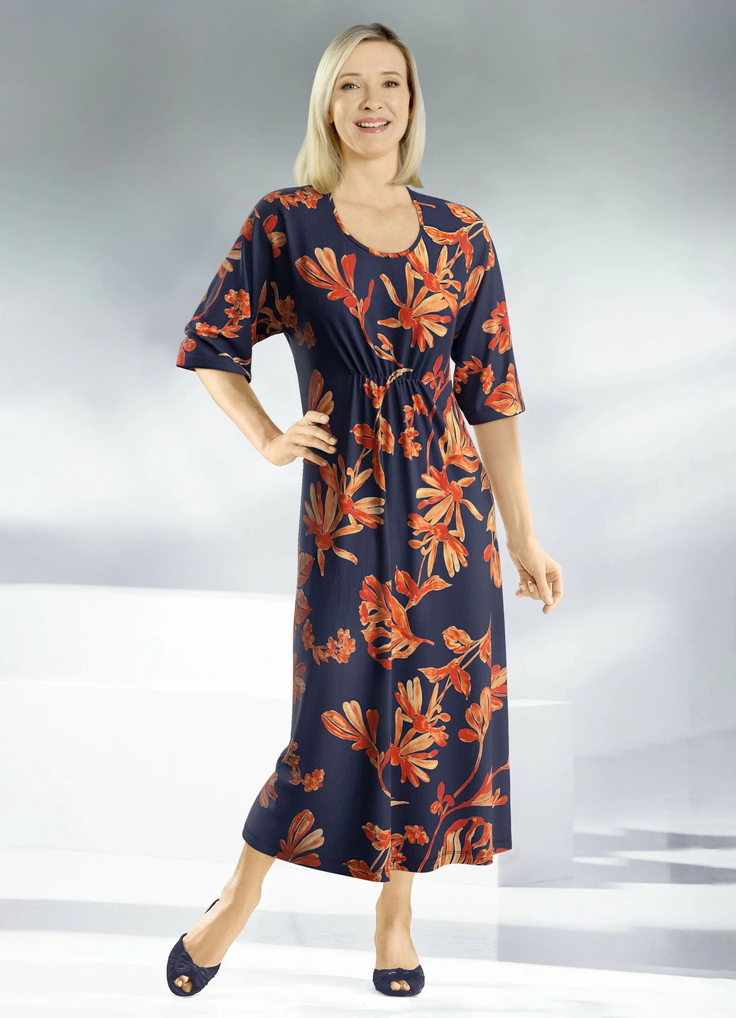 Kaftan mit farbbrillantem Druck