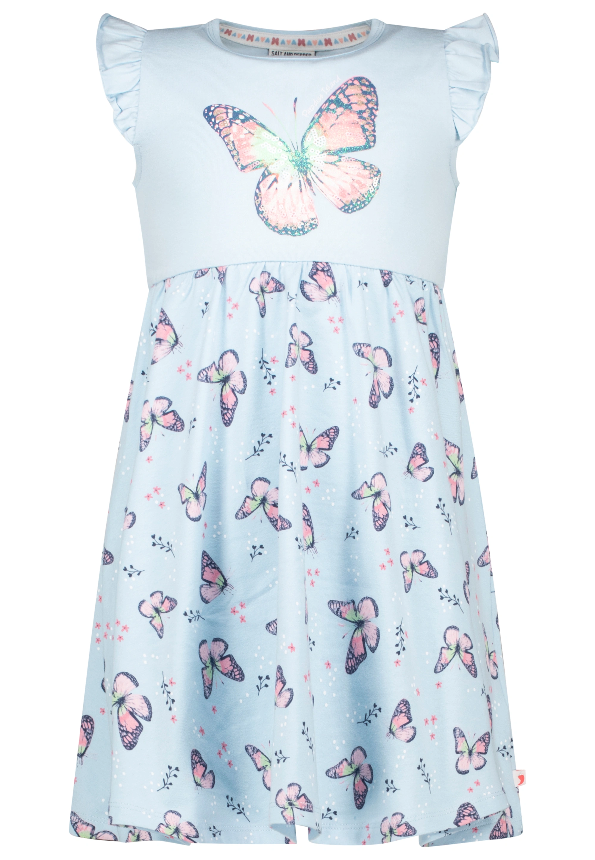 Kurzarmkleid SCHMETTERLINGE in angel blue