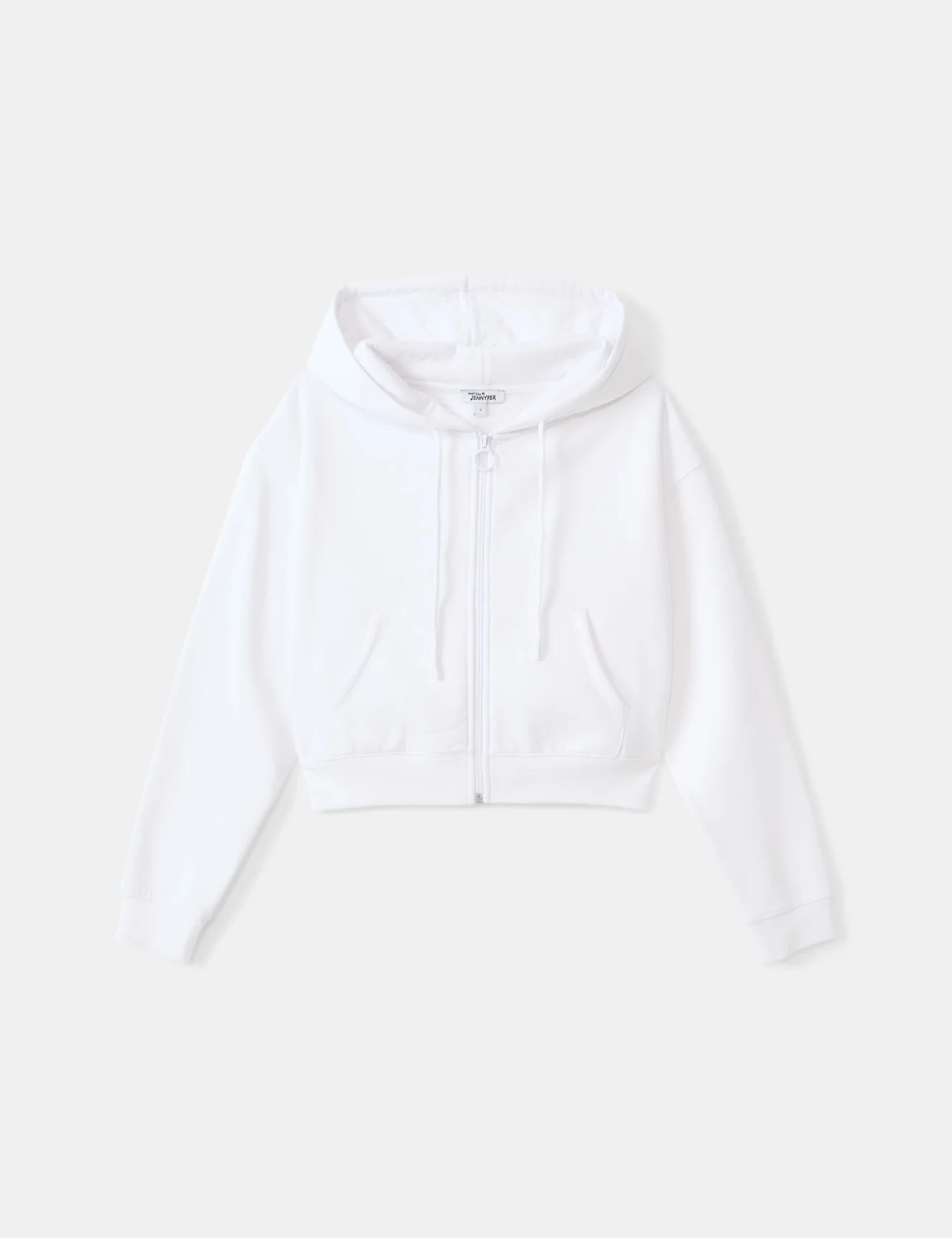 Sweat zippé à capuche oversize blanc