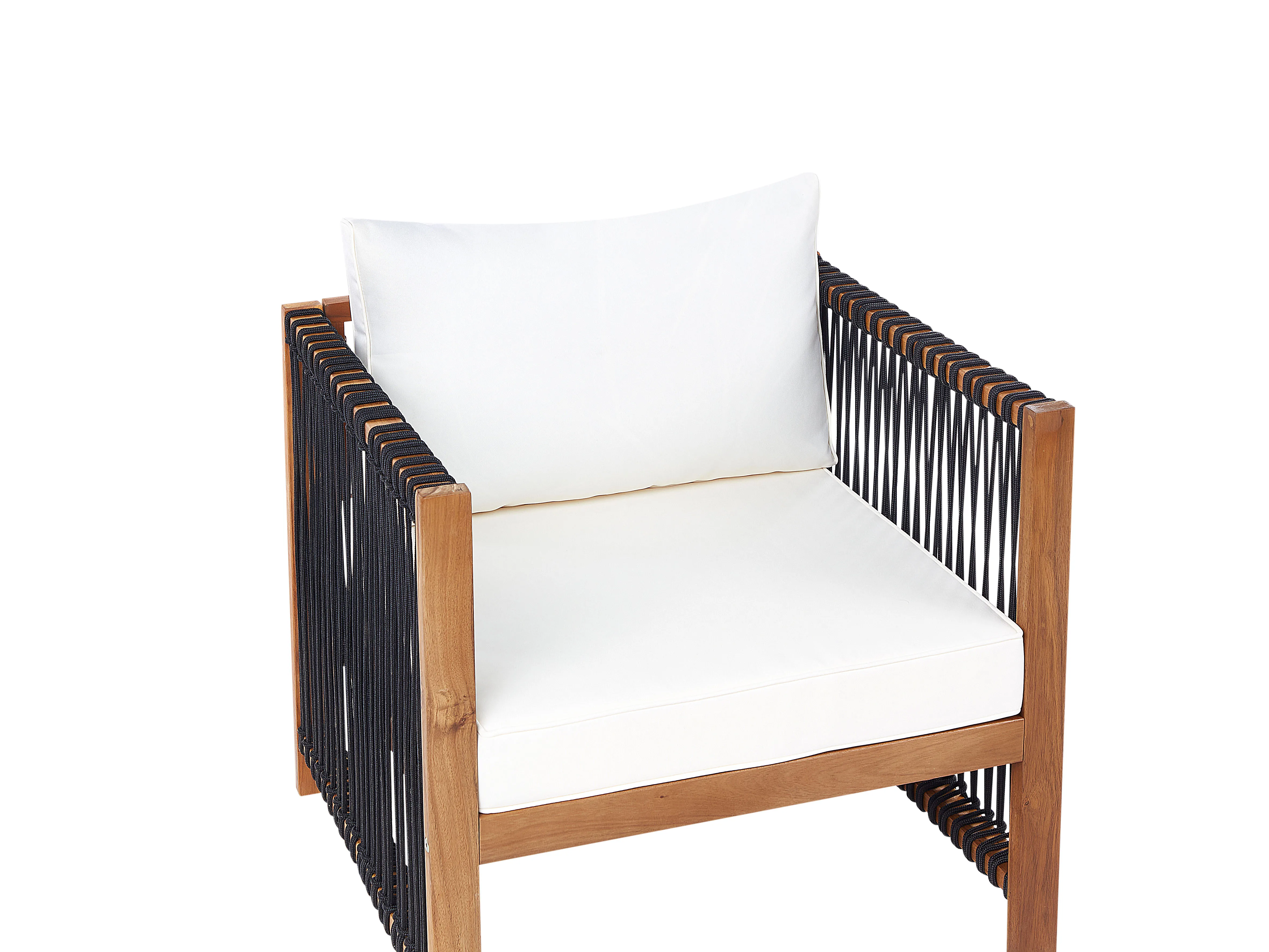 Loungeset met tafel 4-zits ANTRIA Acaciahout Zwart