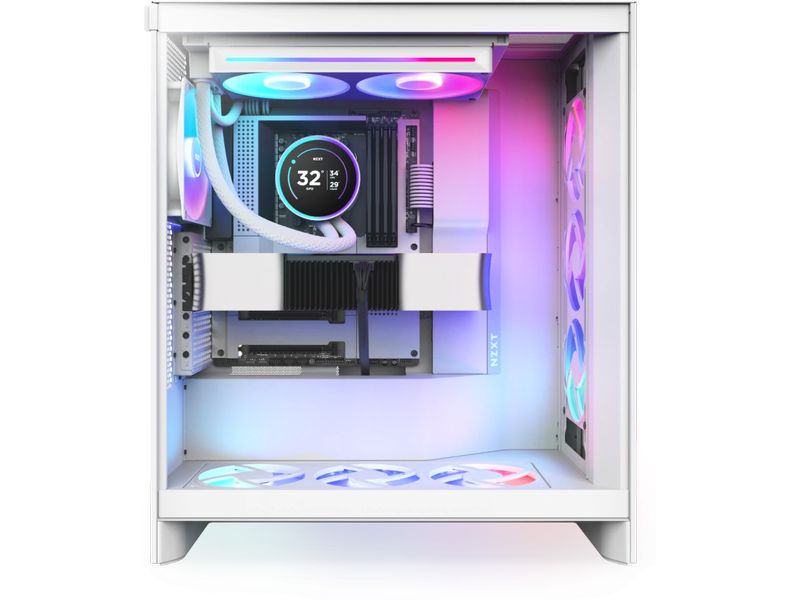 NZXT Wasserkühlung Kraken Elite 280 RGB Weiss Wasserkühler für Intel und AMD Prozessorsockel mit LCD-Display und leuchtenden, leisen RGB-Lüftern