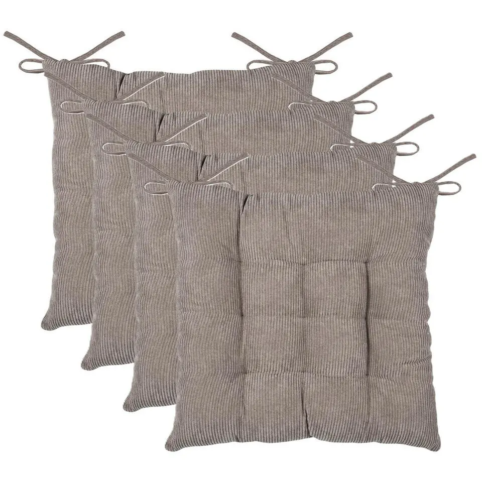 Stof Textile stoelkussen - beige - 38 x 38 x 5 cm