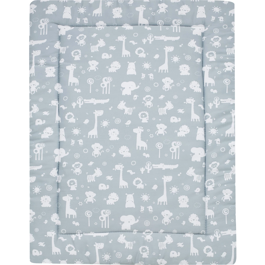 Alvi Krabbeldecke Zootiere puderblau 100 x 135 cm
