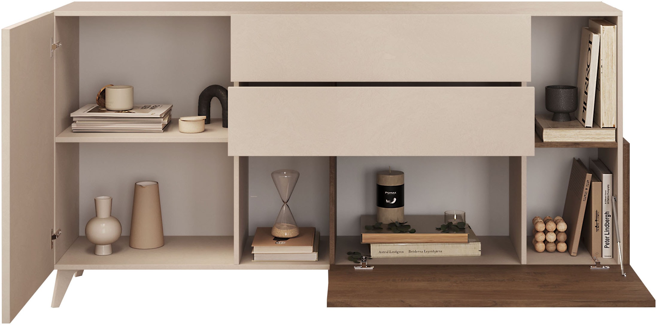 INOSIGN Sideboard »Monaco in Breite 181 cm, Anrichte mit Tür, Klappe und 2 Schubkästen« Stauraumschrank – sanftes Schliessen, edles Design, viel Platz