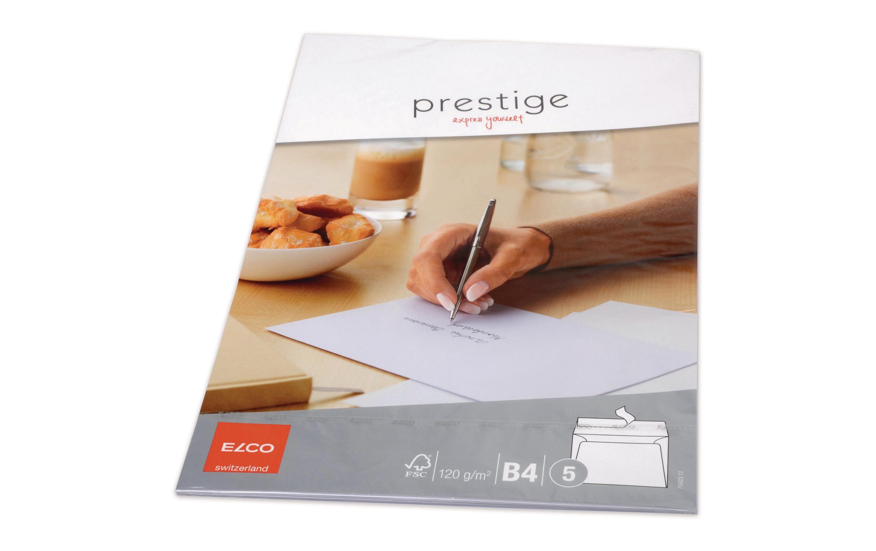 Couvert Prestige B4 ohne Fenster, 5 StückHochwertiger Briefumschlag