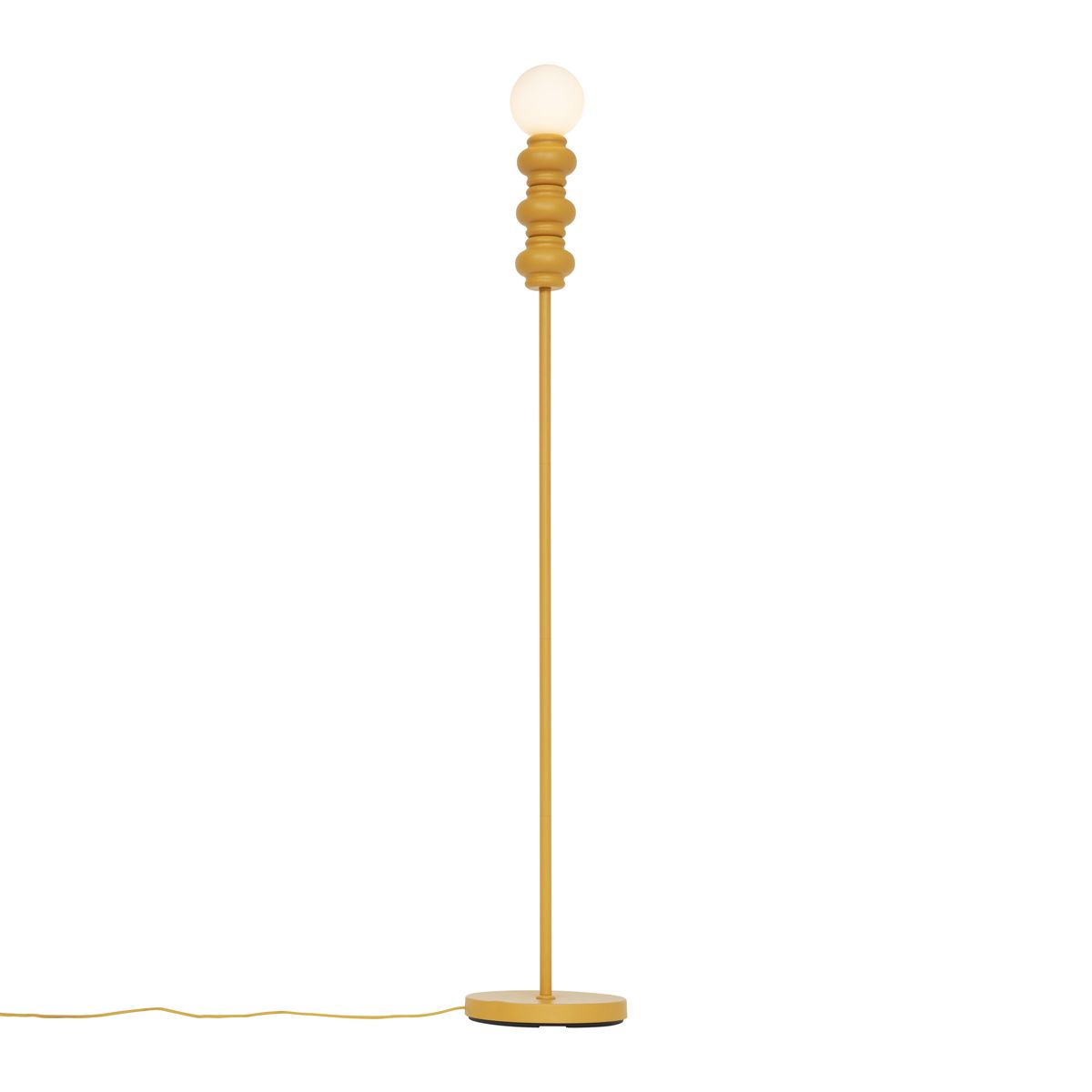 Retro vloerlamp okergeel met mat glas - Fedde