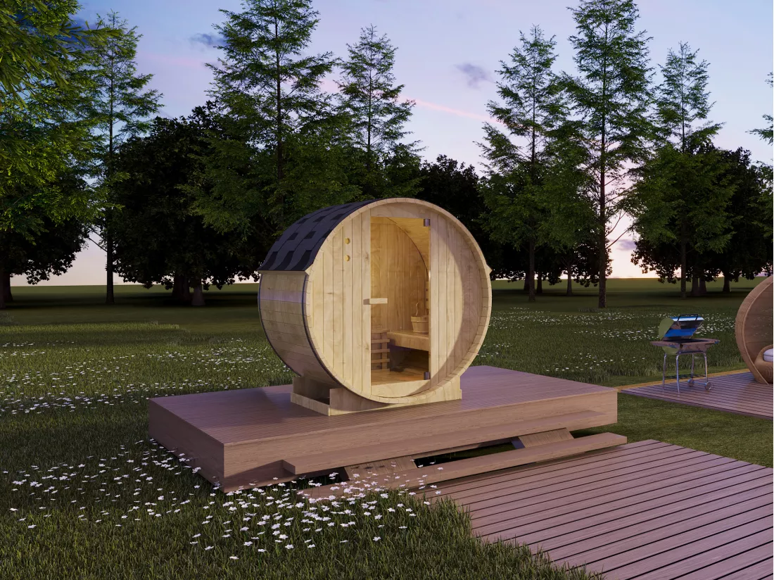 Sauna d'extérieur 2 places - L185 x P120 x H190 cm - ISOKYRO