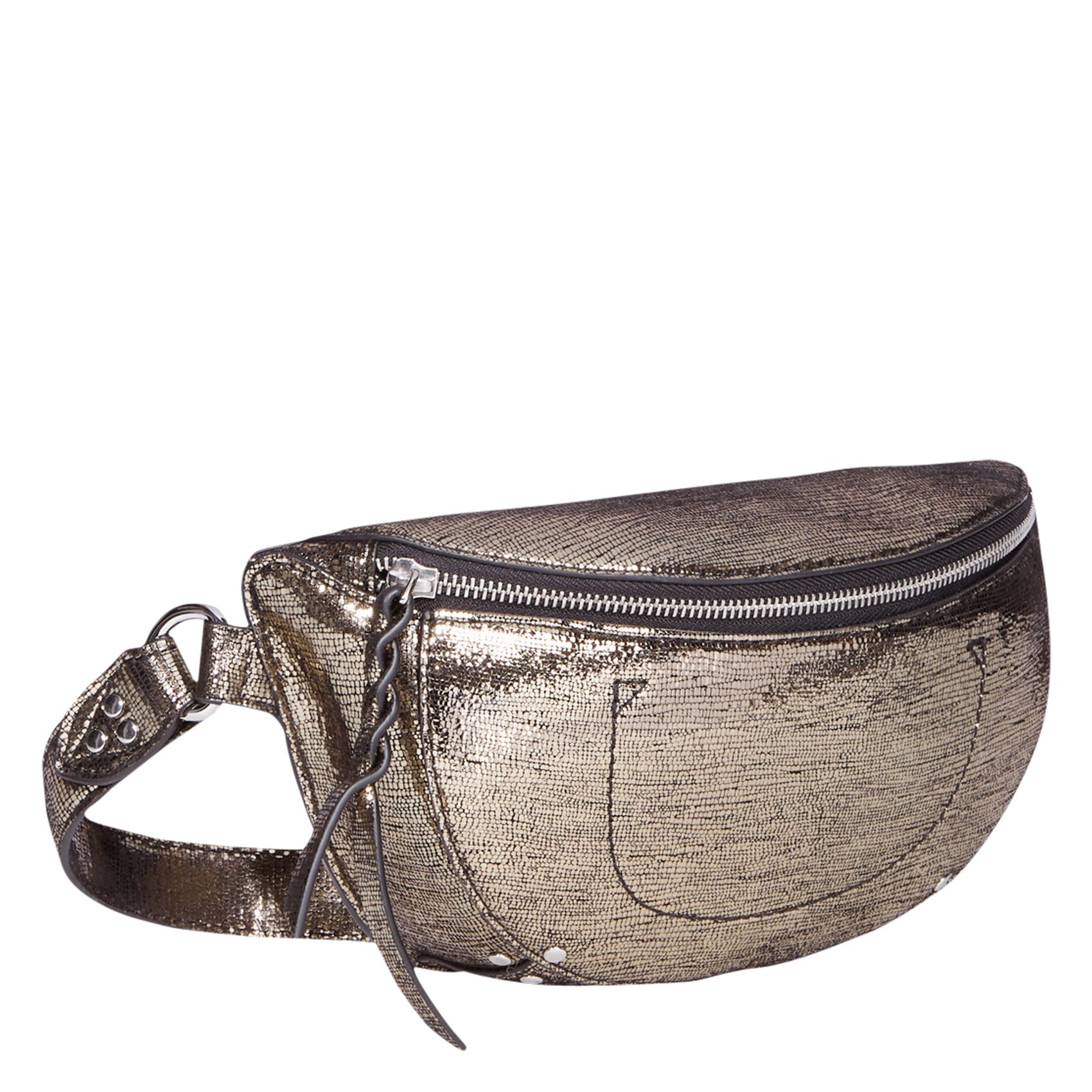 LINO - Sac banane en cuir métallisé | Doré